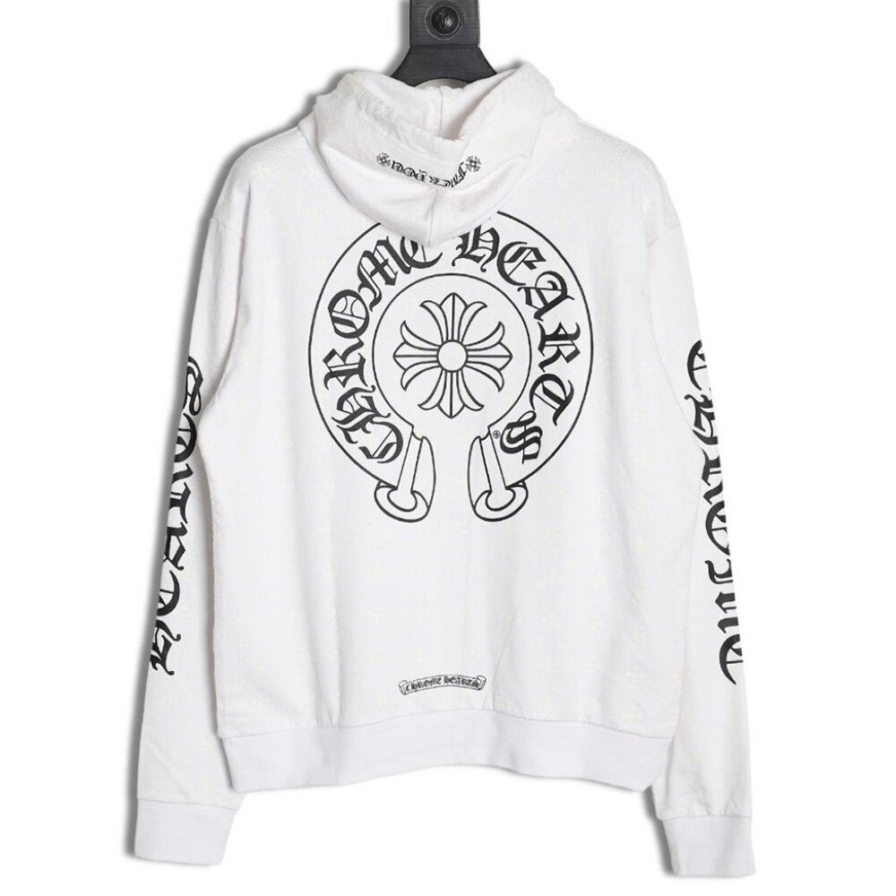 Chrome Hearts Plus Cross Horseshoe Hoodie White